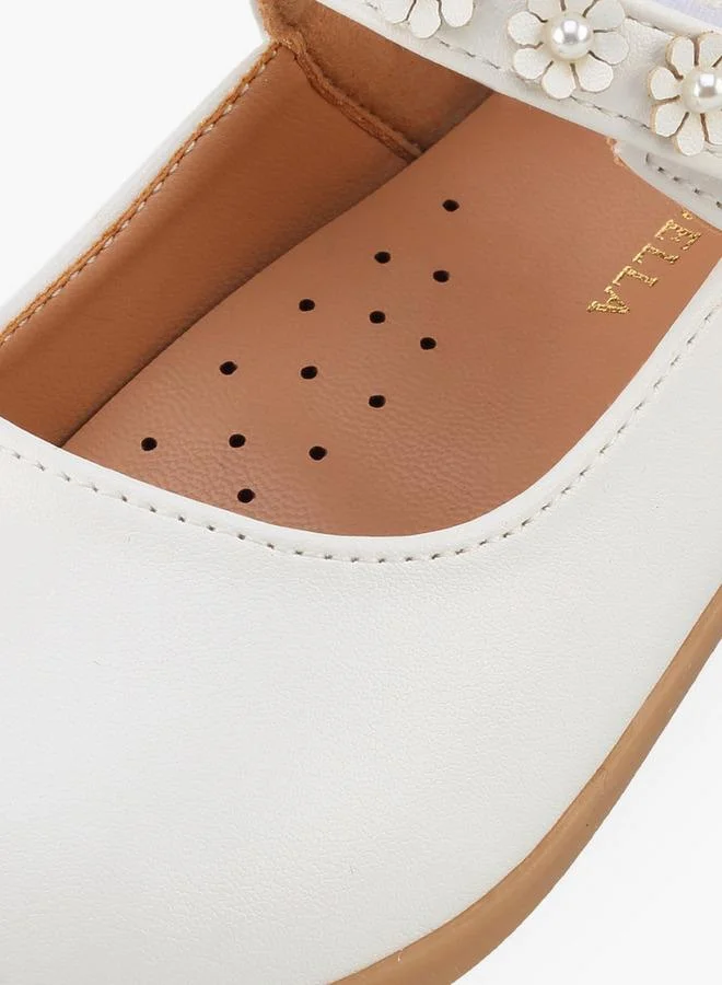Flora Bella By Shoexpress WHITE Girls Hook & Loop Mary Jane Shoes for Women | Best Price UAE