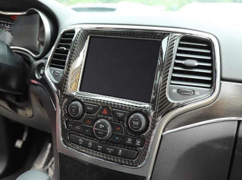 YOCTM لوحة تحكم YOCTM ملصق GPS للملاحة لجيب جراند شيروكي 2014 2015 2016 2017 2018 إكسسوارات داخلية كاملة الغطاء الزخرفي غطاء لوحة القيادة ملصقات لكونسول الوسط من ألياف الكربون الحقيقية - Image 1