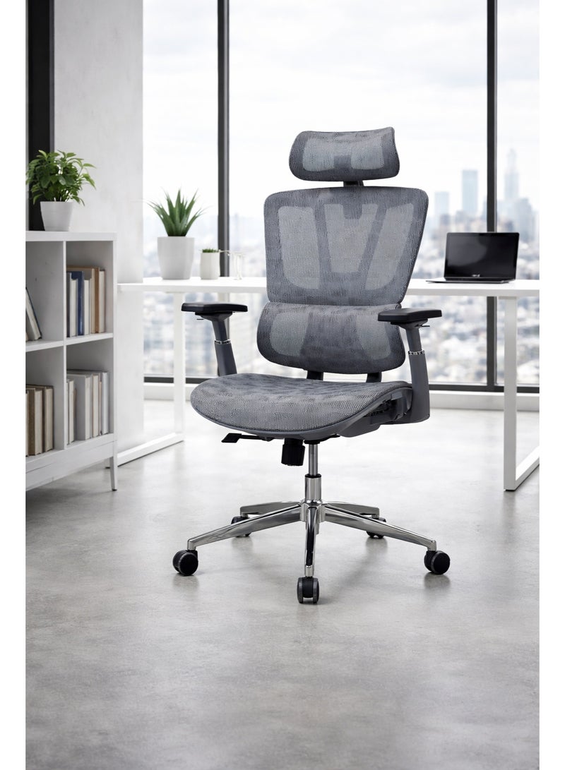 FURALUX Ergonomic Mesh Office Chair with Adjustable Headrest, 4D Armrests, Lumbar Support, Reclining Backrest (2 Lock Positions), Breathable Mesh Seat & Back, Wide Seat, Height Adjustable Executive Desk Chair - Image 5