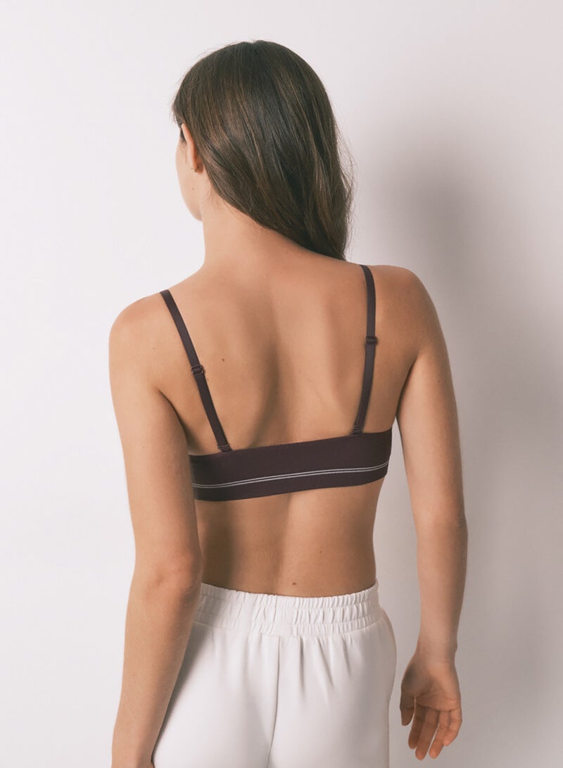women'secret Burgundy Natural Seamless Triangle Sports Bra - Bra Only - Image 3