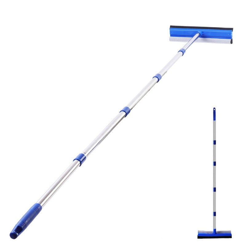 YONILL 72" Squeegee for Cleaning - Long Handle Window Cleaner Tool with Rubber Blade and Sponge Scrubber, 2 in 1 Window Washing Kit with Extension Pole for Home, Car Windshield and Glass - Image 1