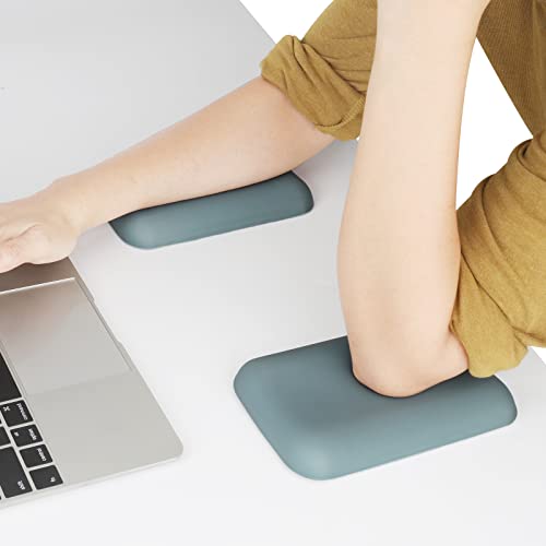 Leolee Elbow Rest Pads for Desk, Green Ergonomic Wrist Rest Pad Arm Rest Pads with Memory Foam & Non-Slip Base, Armrest Cushion Support Pad Relieve Elbow and Wrist Pain for Computer, Office, 2 Packs - Image 1