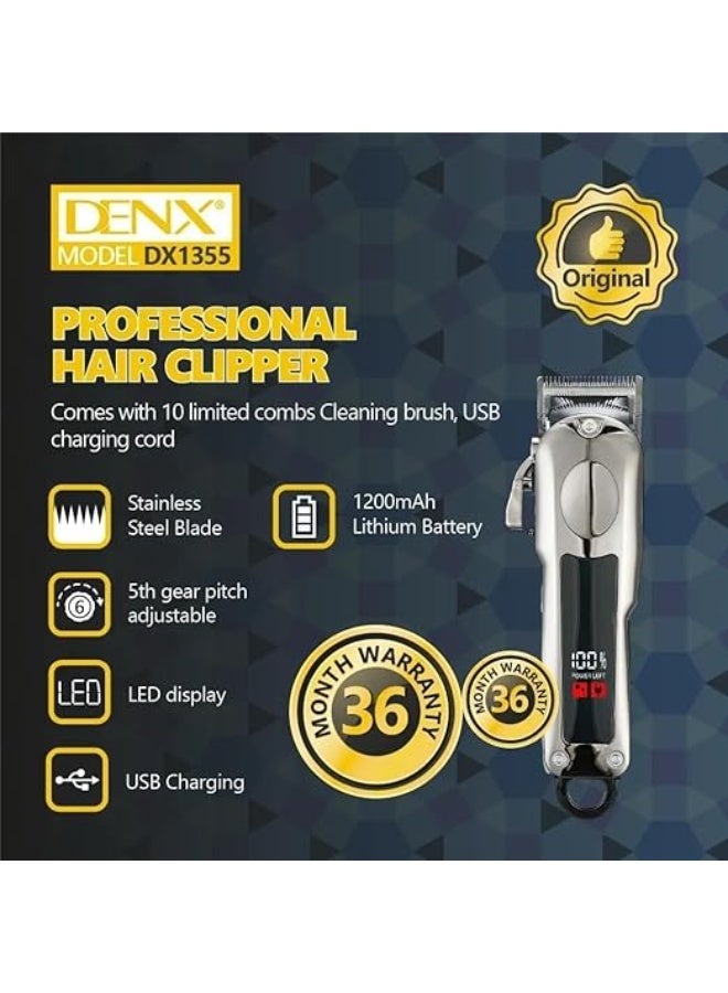 دينكس ماكينة قص الشعر DENX مع بطارية بسعة 1200 مللي أمبير قابلة لإعادة الشحن عبر منفذ USB - Image 2