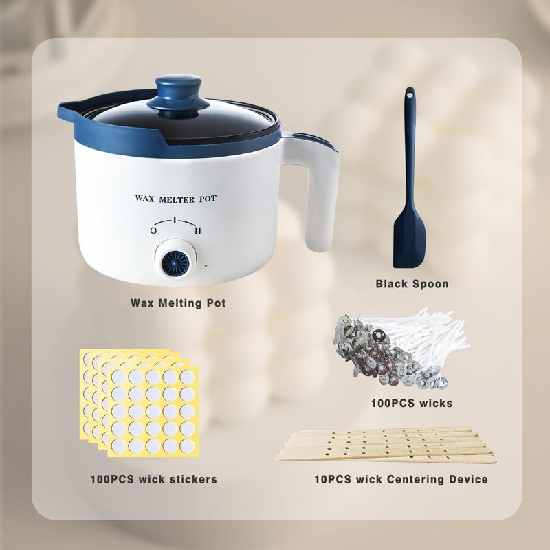 Ksedcon Wax Melter for Candle Making with Pouring Spout, Electric Wax Melting Pot Kit Included Wicks, Wick Stickers, Centering Device, Stirring Spoon - Image 2
