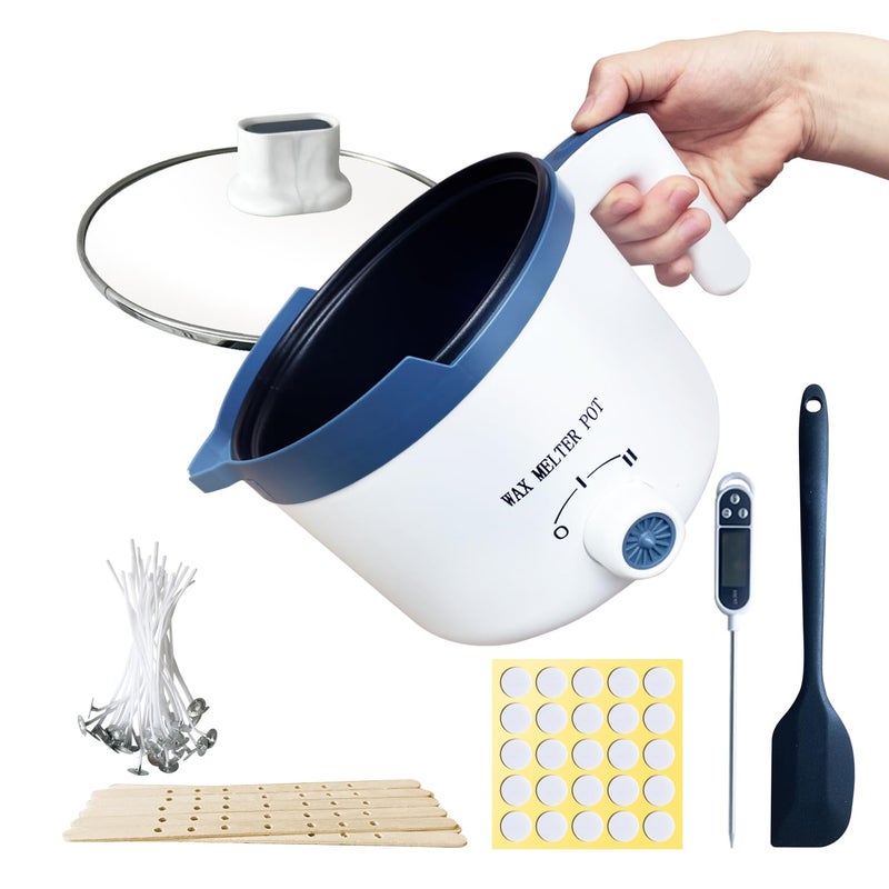 Ksedcon Wax Melter for Candle Making with Pouring Spout, Electric Wax Melting Pot Kit Included Wicks, Wick Stickers, Centering Device, Stirring Spoon - Image 1