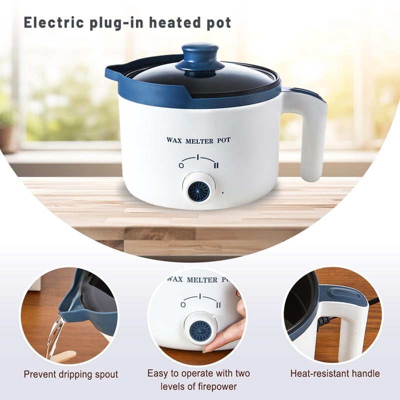 Ksedcon Wax Melter for Candle Making with Pouring Spout, Electric Wax Melting Pot Kit Included Wicks, Wick Stickers, Centering Device, Stirring Spoon - Image 4