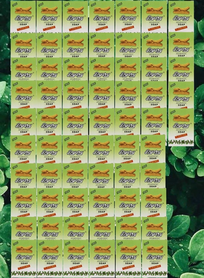 بياري 65 قطع صابون الكركم طبيعي بالكامل مصنوع يدويًا من الايورفيدا نباتي