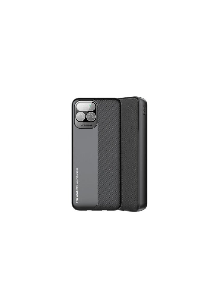 بنك الطاقة RECCI RPB-P37 22.5W + PD20W 20000MAH (مدمج من النوع C + كابل Lightning) - أسود
