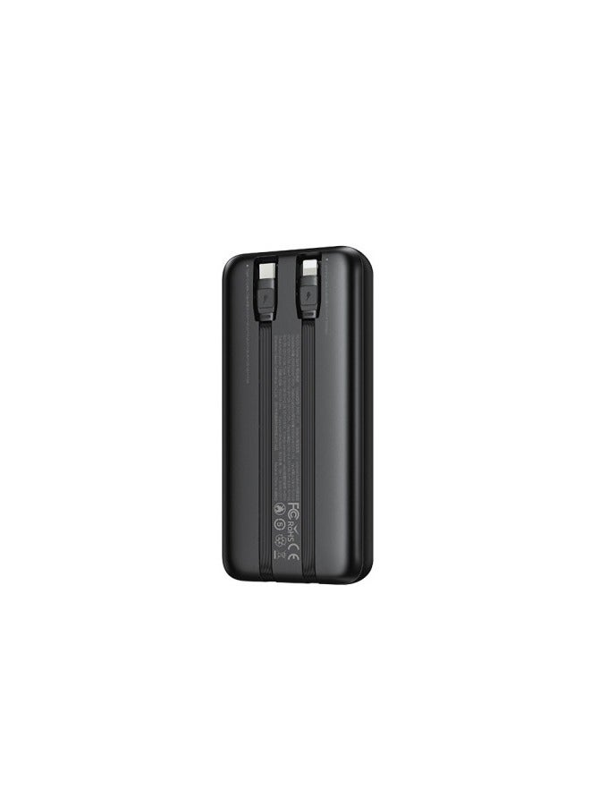 بنك الطاقة RECCI RPB-P37 22.5W + PD20W 20000MAH (مدمج من النوع C + كابل Lightning) - أسود