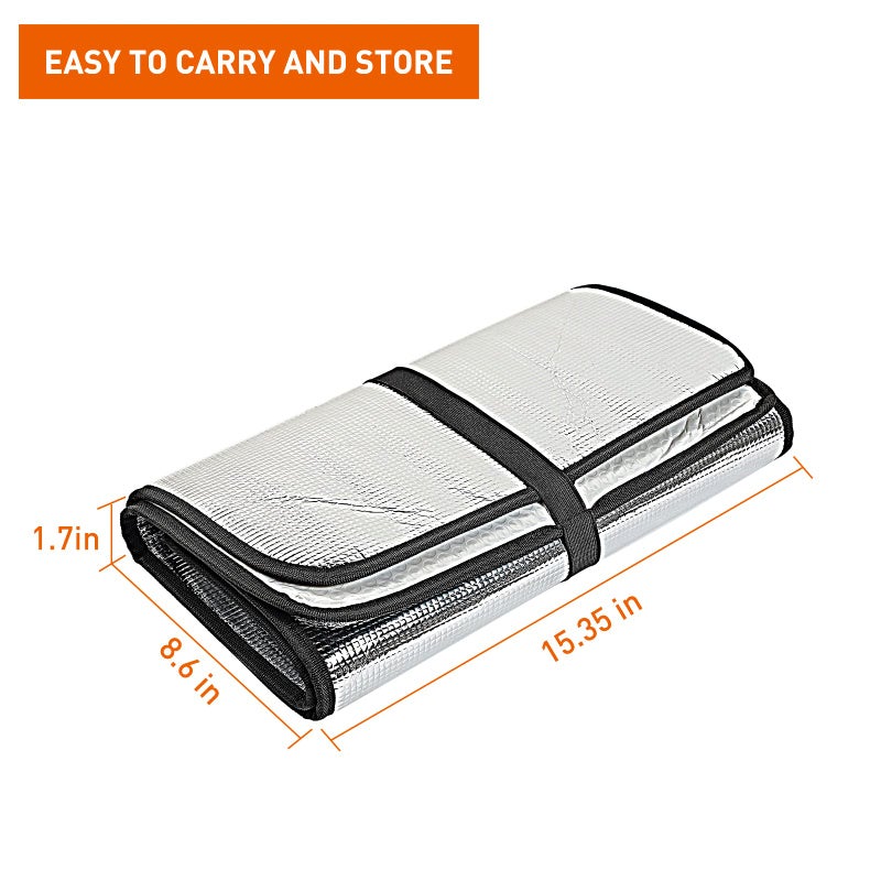 Savadicar Windshield Sun Shade for 1997-2018 Jeep Wrangler TJ JK JKU, Sunshades Heat Shield, Aluminum Foil Triple Laminate Structure, Silver - Image 5