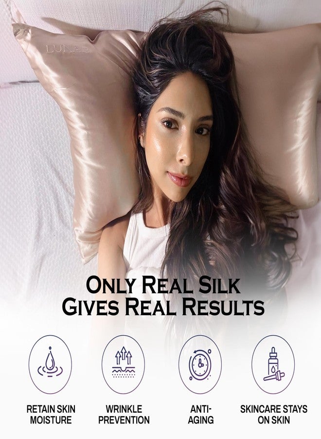 Lunar Silks لونار سيلكس، غطاء وسادة من حرير التوت الطبيعي النقي 100% من الدرجة 6A، 22 مومي (على كلا الجانبين) للشعر والبشرة - خالٍ من حب الشباب - قطعة واحدة في علبة هدايا (وردي روزبد، مقاس كوين) - Image 3