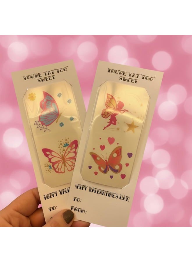 PapaKit Butteries & Fairies 36 Temporary Fake Tattoo Set, 18 Individually Wrapped Sheets | Kids Girls & Boys Birthday Party Favor Gift Supply, Non-Toxic Food Grade Ingredients Safe Removable - Image 5