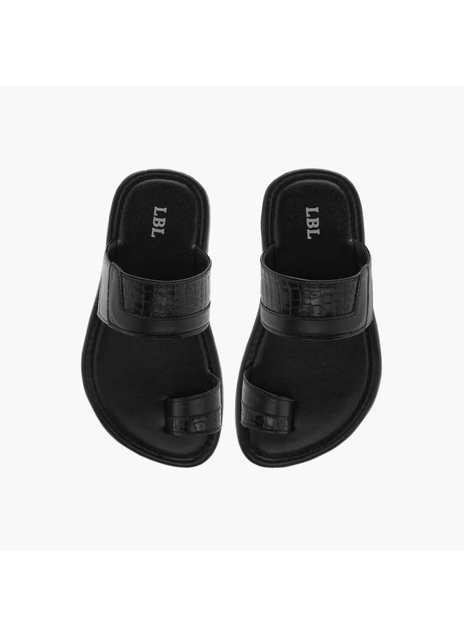 LBL by Shoexpress Boys Textured Slip-On Arabic Sandals with Toe Loop Detail