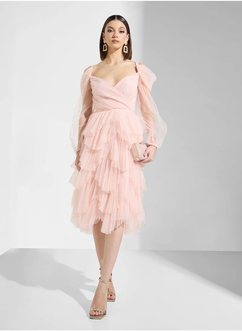 ترو ديكادينس Surplice Neck Sequin Dress