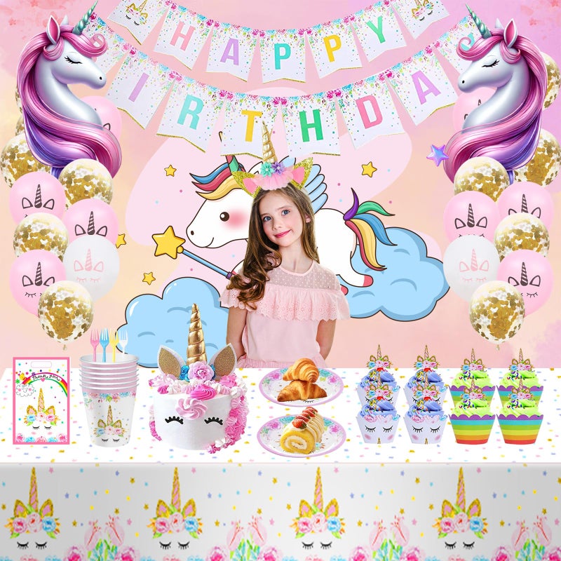 Unicorn Birthday Party Supplies - Best Value Unicorn Birthday Decorations Set with Plates, Cups, Napkins, and Cutlery for Party Themes, Perfect Party Decorations for Girls - Image 5