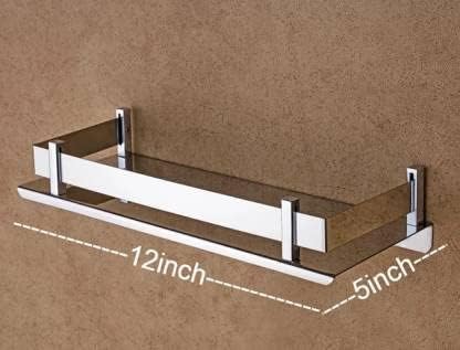 Filox Stainless Steel Multi-use Rack Bathroom Shelf Soap Stand Tumbler Holder Toothbrush Holder Stand Rack Accessories (Single Shelf) - Image 2