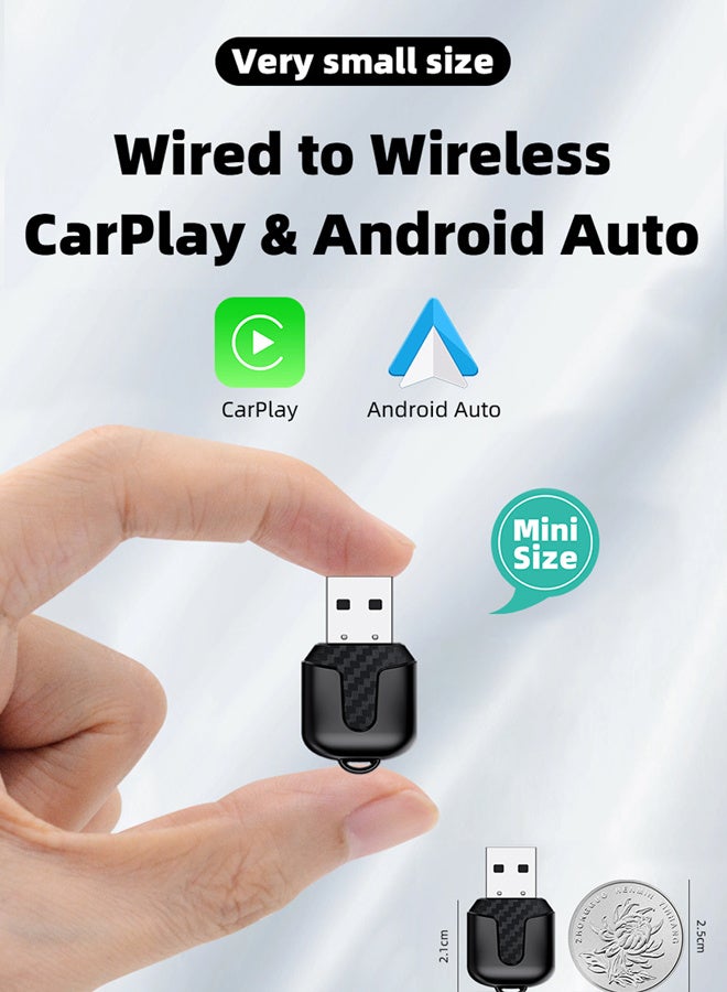 AL RAID Mini Ultra Wireless USB Dongle Wireless Android Auto & Wireless CarPlay For 98% Cars 2-In-1 Smart Car Adapter - Image 1