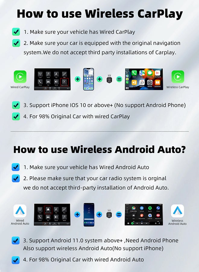 AL RAID Mini Ultra Wireless USB Dongle Wireless Android Auto & Wireless CarPlay For 98% Cars 2-In-1 Smart Car Adapter - Image 4