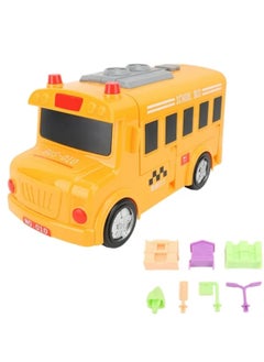 Festive Gallery Musical Yellow School Bus Simulation School Bus, Steering Wheel School Bus Early Education For Toddlers  - Image 1