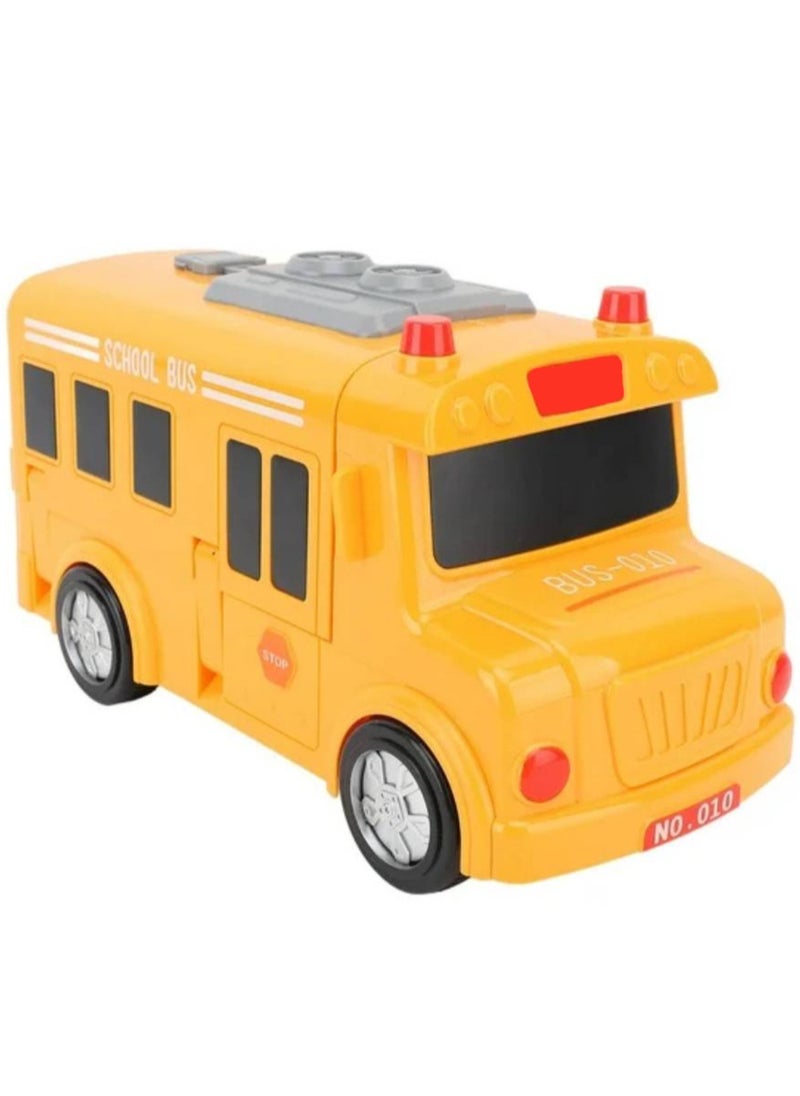 Festive Gallery Musical Yellow School Bus Simulation School Bus, Steering Wheel School Bus Early Education For Toddlers  - Image 5