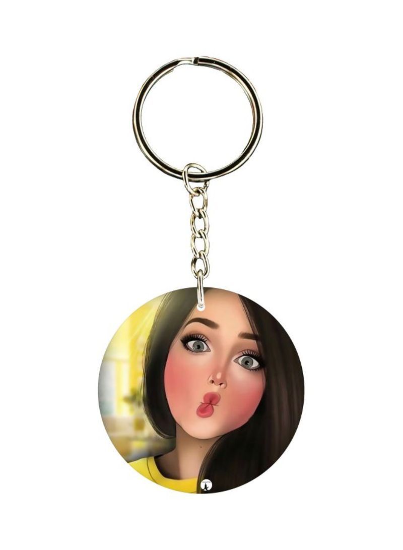 Cartoon Themed Single Sided Keychain