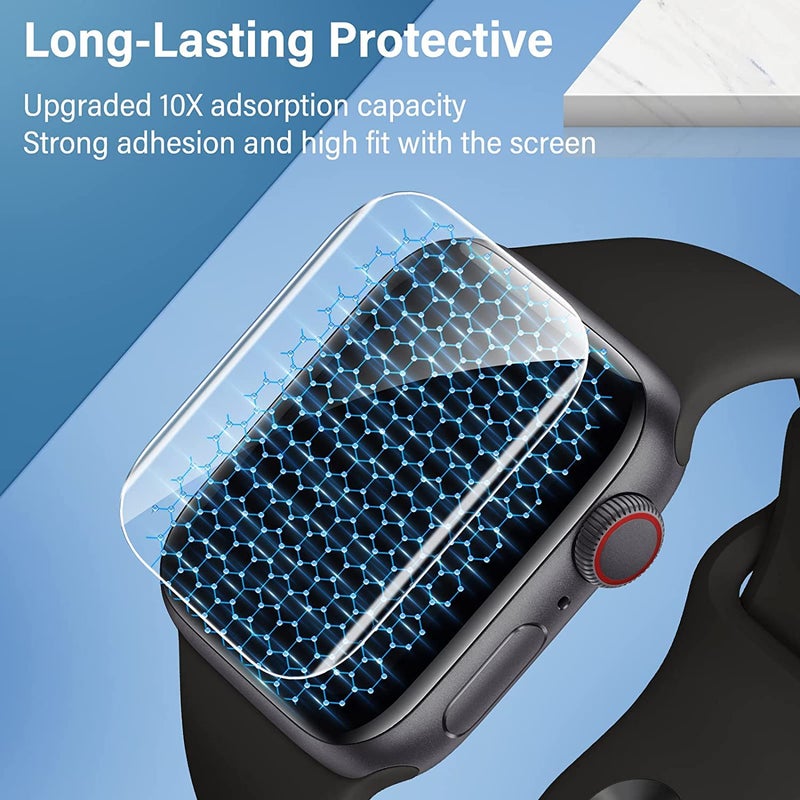 FCS smartwatch screen guard for FIRE-BOLTT Dream Wi-Fi+4G SIM | Pack of 3 | Edge to Edge Coverage | Ultrathin 0.125mm 9H anti shock flexible Watch screen protector TPU membrane (3), Black - Image 5