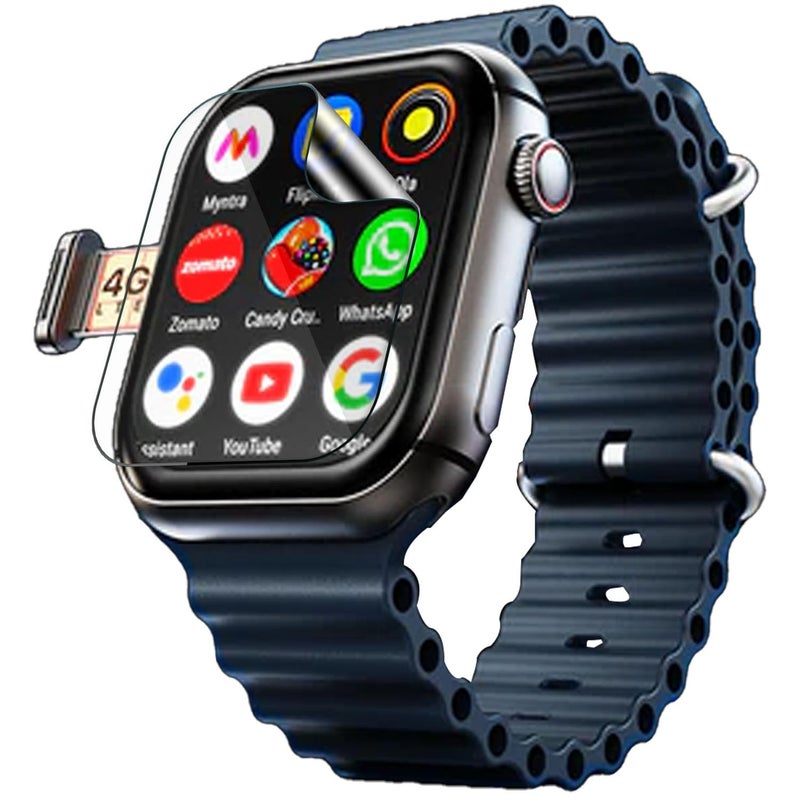 FCS smartwatch screen guard for FIRE-BOLTT Dream Wi-Fi+4G SIM | Pack of 3 | Edge to Edge Coverage | Ultrathin 0.125mm 9H anti shock flexible Watch screen protector TPU membrane (3), Black - Image 1