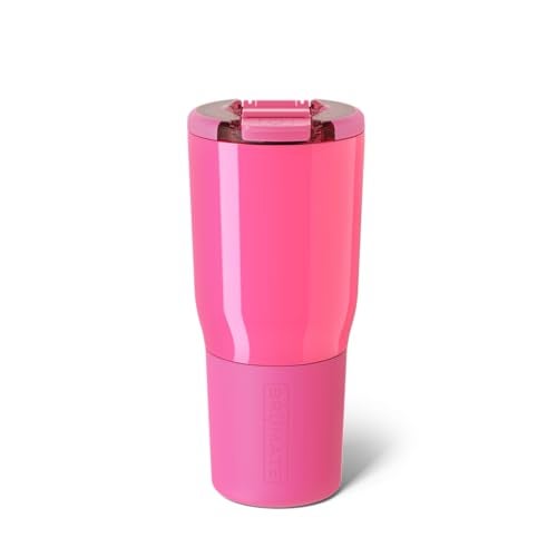 BrÃ¼Mate BrMate Nav 25oz 100 Leak Proof Insulated Travel Tumbler with Magnetic BevLock Lid Double Wall CupHolder Friendly Stainless Steel Mug Neon Pink - Image 1