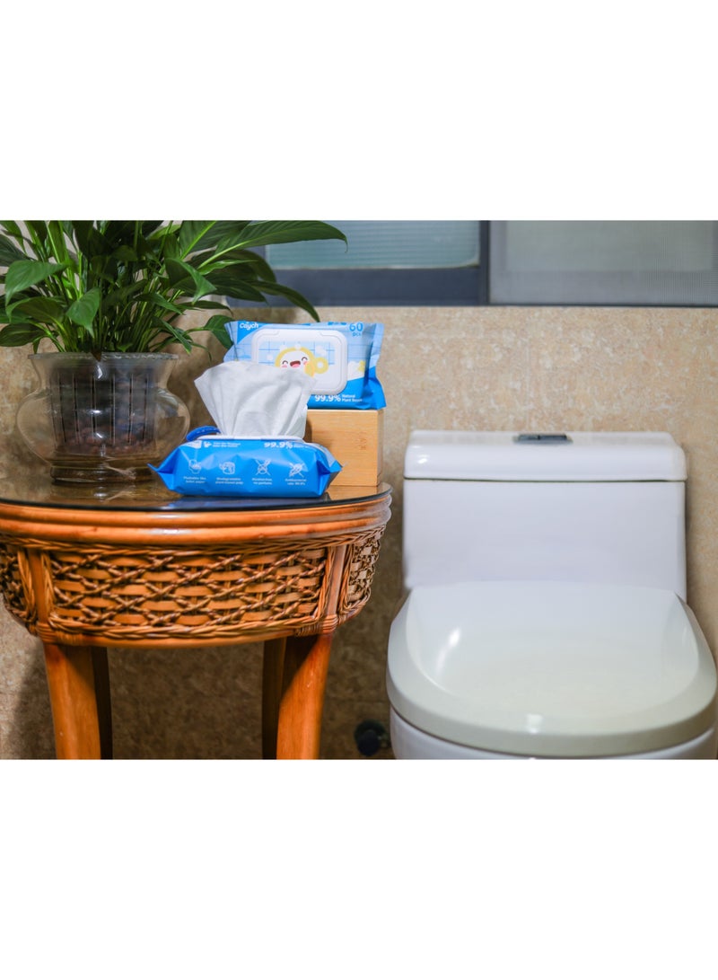 CAYCH 99.9% Plant-Based Flushable Wipes 60 x 6 - 360 Sheets, Biodegradable and Septic-Safe Toilet Tissue Wipes Eco Friendly, Alcohol Free, Gentle for Adults and Kids - Image 2