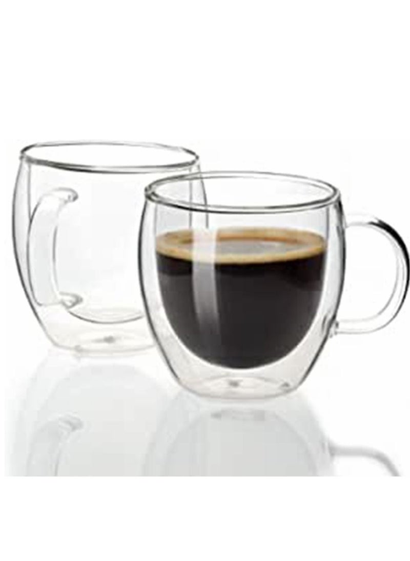 Cool Baby - Espresso Cup Small Coffee 80ml Set of 2 - Double Insulated Glass with Handle, Everyday Coffee Mug, Perfect for Espresso and Coffee Makers - Image 1