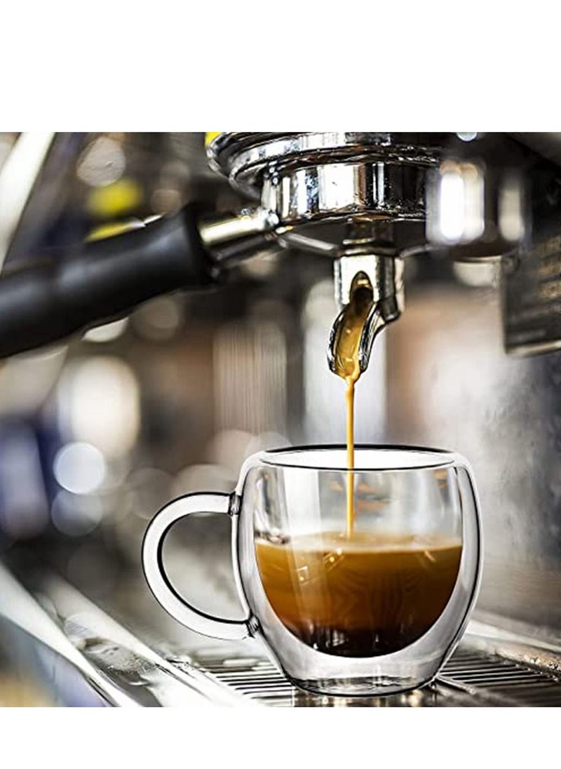 Cool Baby - Espresso Cup Small Coffee 80ml Set of 2 - Double Insulated Glass with Handle, Everyday Coffee Mug, Perfect for Espresso and Coffee Makers - Image 1