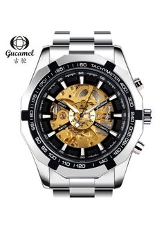 Generic Luxury Camel Mens Automatic Mechanical Watch Black gold movement steel belt 