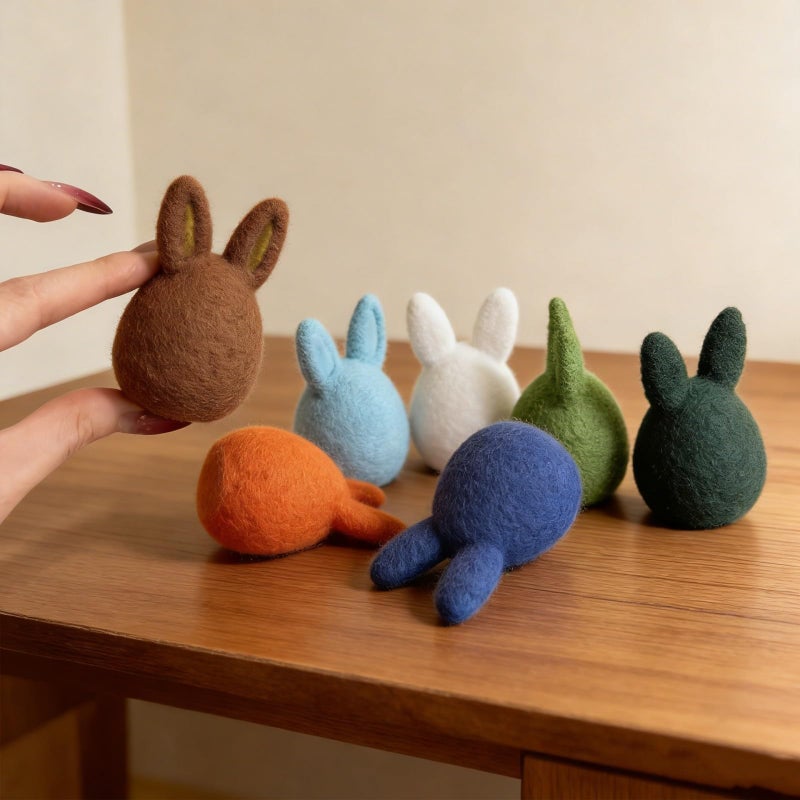 Red Gold Pearlized Plush Bunny Egg Easter Car Decoration Gift For Desk Display - Image 5