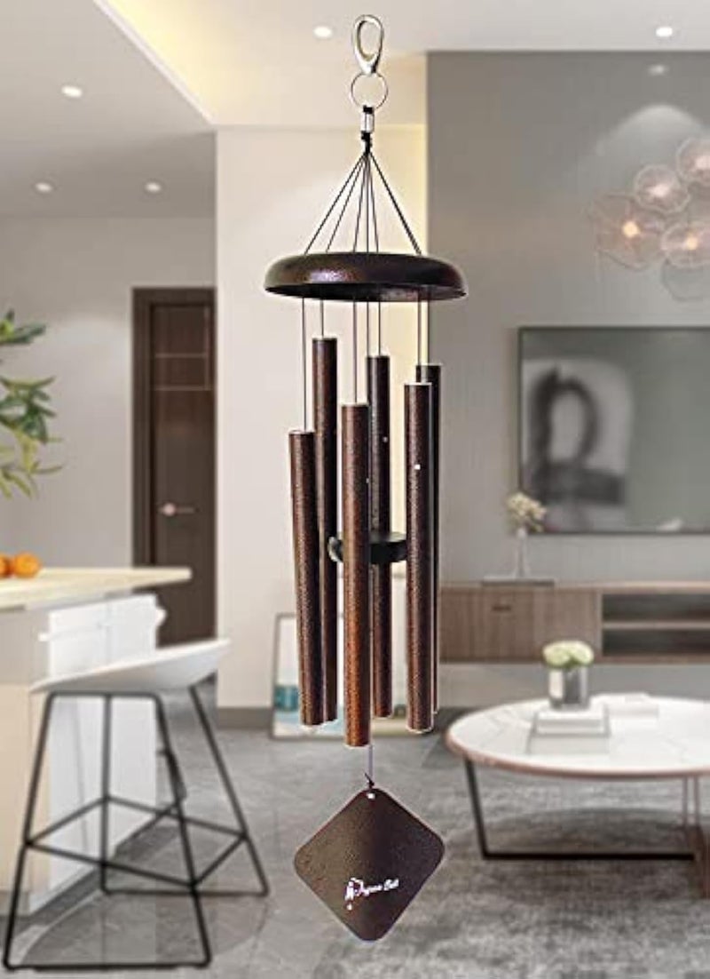 Jaguar bell 6 Aluminum Pipes/Rods Windchime with Good Sound for Positive Vibrations and Energy, Wind Chimes (6- Pipes, SIZE-28 Inch)-Antique Copper - Image 1