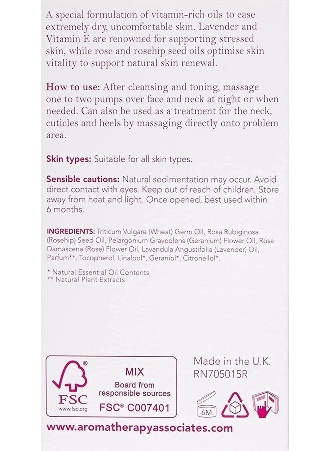 Aromatherapy Associates Anti-Aging Intensive Skin Treatment Oil. Nourish and Aid Skin Renewal for Mature and Dehydrated Skin. Made with Vitamin E, Rosehip Seed and Lavender Oils (0.5 fl oz) - Image 1