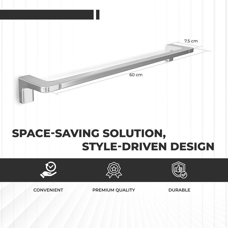 iBELL 60 cm (24-Inch) Towel Bar, Wall Mounted Towel Rod Holder for Bathroom and Kitchen - Image 5