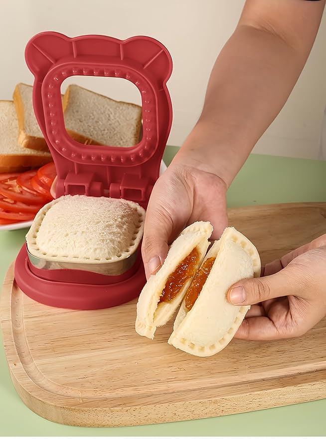 KIDINGTON KIDINGTON Sandwich Cutter and SealerSquare Yellow Cookie Pocket Sandwiches Peanut Butter and Jelly Crustless Sandwich Bread Pancake Maker Great for Breakfast Sandwich Maker  - Image 2