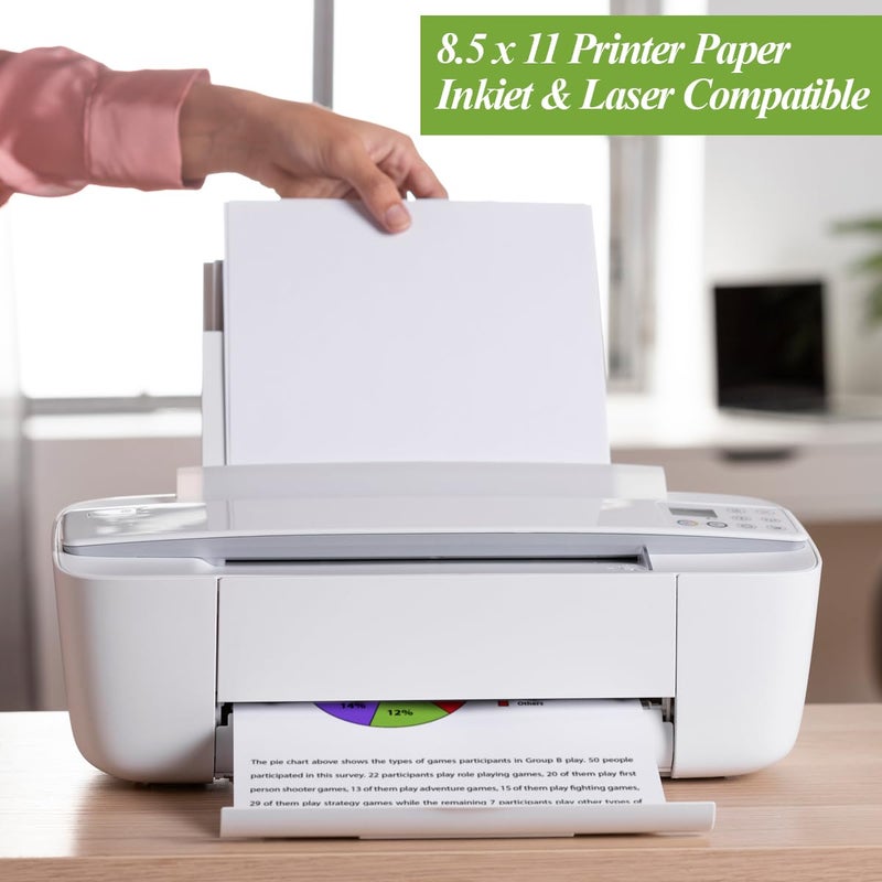 Yaridar 8.5" x 11" Printer Paper - 100 Sheets/200 Pages White Copy Paper, 20 lb Letter Size Papers Printing in Office/School/Home - Image 4