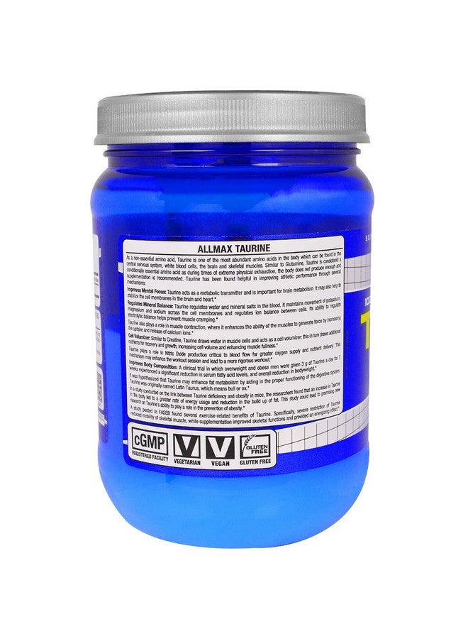 AllMax Nutrition Taurine, Vegan + Gluten-Free, Unflavored, 3,000 mg, 14.11 oz (400 g), ALLMAX - Image 3