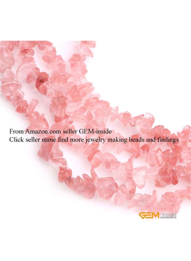 الطبيعية 7-8 مللي متر الكرز الزجاج كريستال رقائق الخرز الأحجار الكريمة جوهرة فضفاض الخرز 34 "النتائج اكسسوارات ستراند 34 بوصة - Image 4