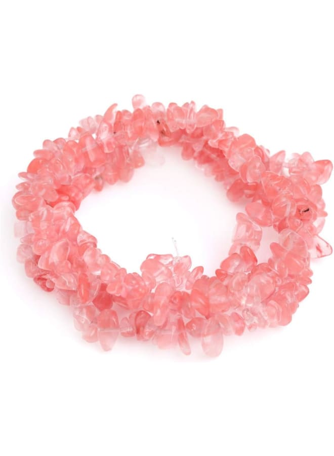 الطبيعية 7-8 مللي متر الكرز الزجاج كريستال رقائق الخرز الأحجار الكريمة جوهرة فضفاض الخرز 34 "النتائج اكسسوارات ستراند 34 بوصة - Image 2