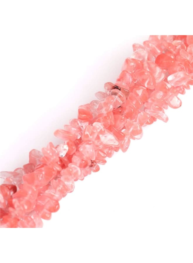 الطبيعية 7-8 مللي متر الكرز الزجاج كريستال رقائق الخرز الأحجار الكريمة جوهرة فضفاض الخرز 34 "النتائج اكسسوارات ستراند 34 بوصة - Image 1