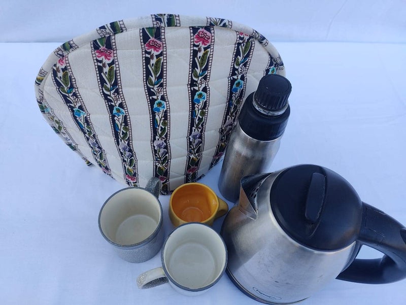 Malan Bai Mandala Tea Cozy Cover Hand Block Winter Tea Cozy Cotton Tea Kettle Warmer Pot Cover Hot Coffee Cover Handamde Kitchen Décor Brand: Malan Bai (Pattern 36) - Image 3