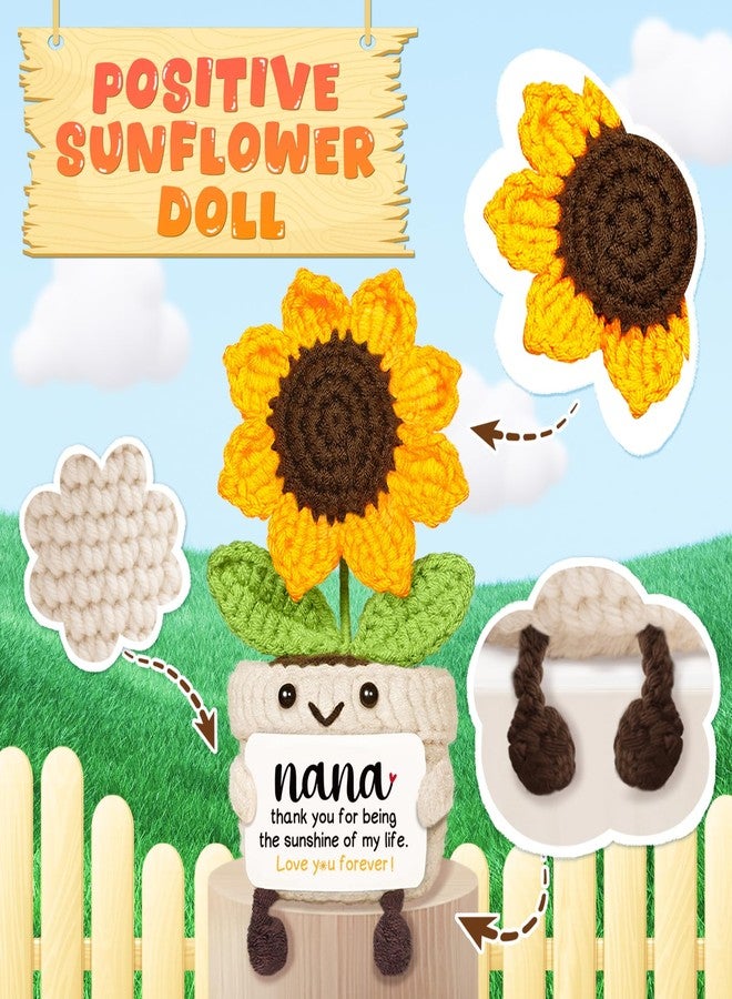 AceThrills Nana Gifts for Mothers Day, Birthday Gift for Nana - Handmade Crochet Funny Cute Sunflower, Best Grandma Ever Gift from Grandchildren on Birthday Mother's Day - Image 3