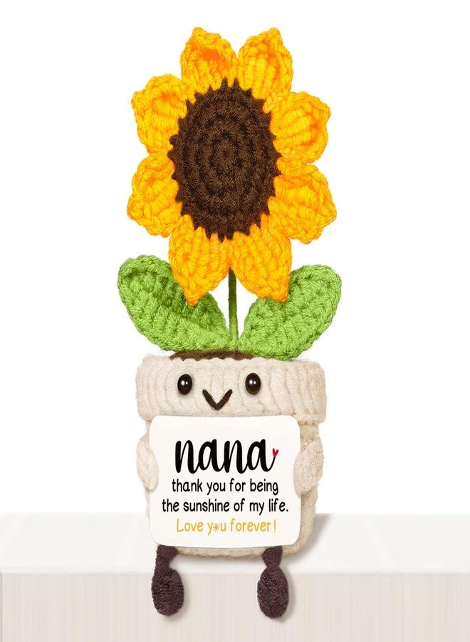 AceThrills Nana Gifts for Mothers Day, Birthday Gift for Nana - Handmade Crochet Funny Cute Sunflower, Best Grandma Ever Gift from Grandchildren on Birthday Mother's Day - Image 1