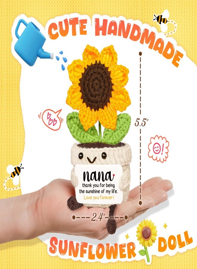 AceThrills Nana Gifts for Mothers Day, Birthday Gift for Nana - Handmade Crochet Funny Cute Sunflower, Best Grandma Ever Gift from Grandchildren on Birthday Mother's Day - Image 2