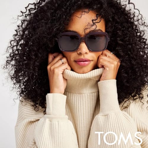 TOMS Traveler Women's Athena Oversized Sunglasses in Matte/Shiny Midnight Plum Crystal Fade with a Dark Grey Lens - Image 4