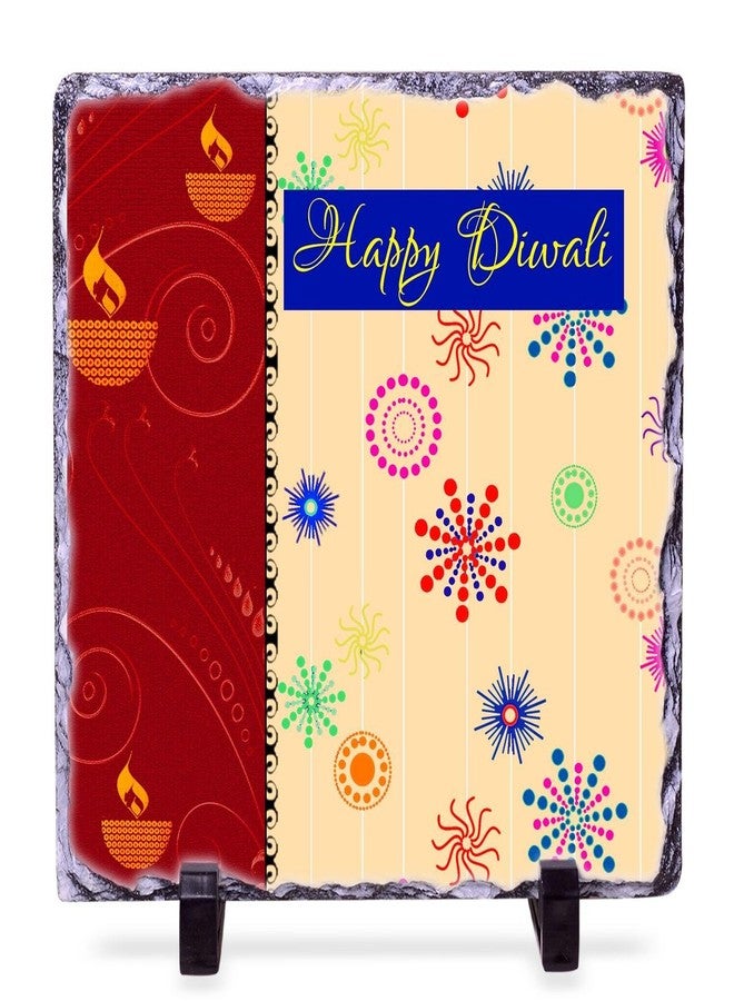 Alwaysgift Happy Diwali 2 Diyas, Ladies Wallet, Smiley Keychain, Rock Tile Frame Hamper - Image 3