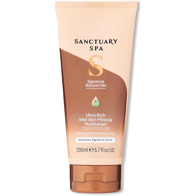 Sanctuary Spa Ultra Rich Wet Skin Miracle Moisturiser, No Mineral Oil, Cruelty Free and Vegan In Shower Moisturiser, 200ml, Orange - Image 1