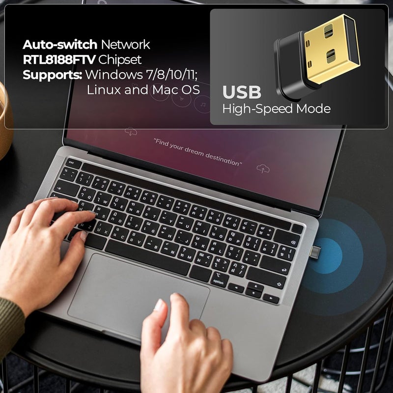 FOXIN Nano 150 mbps Wireless USB Wi-Fi Adapter for PC, Desktop, Laptop | Mini WiFi Dongle Compatible with Windows, Mac Os & Linux Kernel | Advanced Security WPA/WPA2 encryption Standards | 150 mbps - Image 4